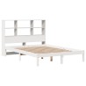 Lit bibliothèque sans matelas blanc 120x190 cm bois pin massif 