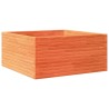 Jardinière cire marron 100x100x46 cm bois de pin massif 