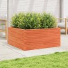 Jardinière cire marron 100x100x46 cm bois de pin massif 
