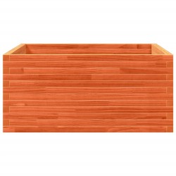 Jardinière cire marron 100x100x46 cm bois de pin massif 
