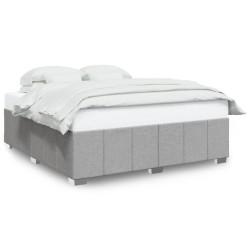 Cadre de lit sans matelas gris clair 200x200 cm tissu 