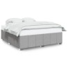 Cadre de lit sans matelas gris clair 200x200 cm tissu 