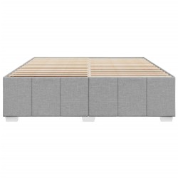 Cadre de lit sans matelas gris clair 200x200 cm tissu 