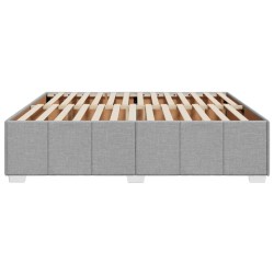 Cadre de lit sans matelas gris clair 200x200 cm tissu 