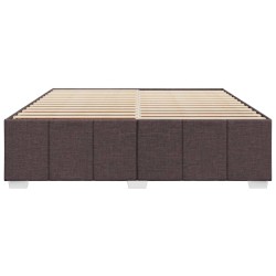 Cadre de lit sans matelas marron foncé 200x200 cm tissu 