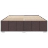 Cadre de lit sans matelas marron foncé 200x200 cm tissu 