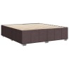 Cadre de lit sans matelas marron foncé 200x200 cm tissu 