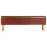 Banc saut de cheval 160 cm Marron Cuir véritable et bois acacia 