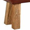 Banc saut de cheval 160 cm Marron Cuir véritable et bois acacia 