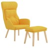 Chaise de relaxation avec repose-pied Jaune moutarde Tissu 