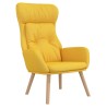 Chaise de relaxation avec repose-pied Jaune moutarde Tissu 