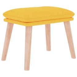 Chaise de relaxation avec repose-pied Jaune moutarde Tissu 