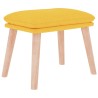 Chaise de relaxation avec repose-pied Jaune moutarde Tissu 