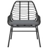 Ensemble à manger de jardin et coussins 3 pcs noir rotin verre 
