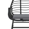 Ensemble à manger de jardin et coussins 3 pcs noir rotin verre 