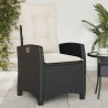 Chaises inclinables de jardin lot de 2 et coussins noir rotin 