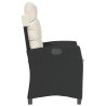 Chaises inclinables de jardin lot de 2 et coussins noir rotin 