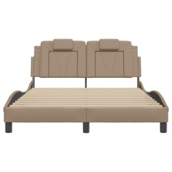 Cadre de lit avec LED sans matelas cappuccino 120x200 cm 