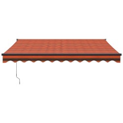 Auvent rétractable orange et marron 3,5x2,5m tissu et aluminium 