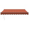 Auvent rétractable orange et marron 3,5x2,5m tissu et aluminium 