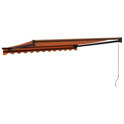 Auvent rétractable orange et marron 3,5x2,5m tissu et aluminium 