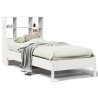 Lit bibliothèque sans matelas blanc 90x200cm bois de pin massif 