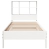 Lit bibliothèque sans matelas blanc 90x200cm bois de pin massif 