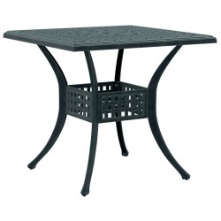 Table de jardin vert 80x80x75 cm aluminium coulé 