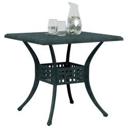 Table de jardin vert 80x80x75 cm aluminium coulé 