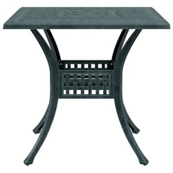 Table de jardin vert 80x80x75 cm aluminium coulé 