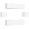 Ensemble de meubles TV 6 pcs Blanc Bois d'ingénierie 