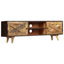Meuble TV Bois de manguier massif 140 x 30 x 45 cm 