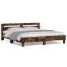 Cadre de lit sans matelas chêne fumé 180x200 cm 