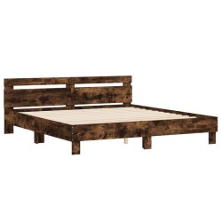 Cadre de lit sans matelas chêne fumé 180x200 cm 