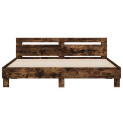 Cadre de lit sans matelas chêne fumé 180x200 cm 
