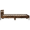 Cadre de lit sans matelas chêne fumé 180x200 cm 