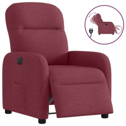 Fauteuil inclinable électrique Rouge bordeaux Tissu 