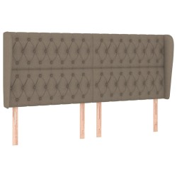 Tête de lit avec oreilles Taupe 203x23x118/128 cm Tissu 