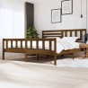Cadre de lit sans matelas marron miel bois massif 200x200 cm 
