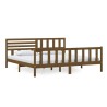 Cadre de lit sans matelas marron miel bois massif 200x200 cm 