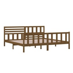 Cadre de lit sans matelas marron miel bois massif 200x200 cm 