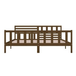 Cadre de lit sans matelas marron miel bois massif 200x200 cm 