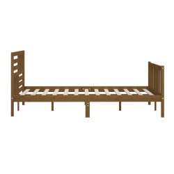 Cadre de lit sans matelas marron miel bois massif 200x200 cm 