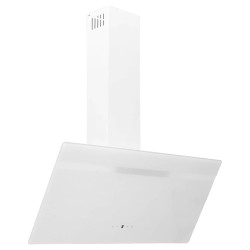 Hotte murale 90 cm Acier et verre trempé Blanc 