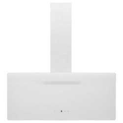Hotte murale 90 cm Acier et verre trempé Blanc 