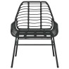 Ensemble à manger de jardin 3 pcs noir résine tressée verre 