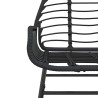 Ensemble à manger de jardin 3 pcs noir résine tressée verre 