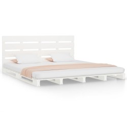 Cadre de lit sans matelas blanc 120x200 cm bois de pin massif 