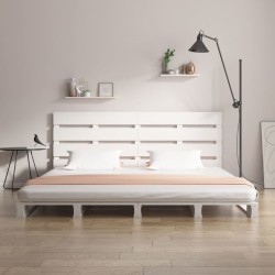 Cadre de lit sans matelas blanc 120x200 cm bois de pin massif 