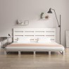 Cadre de lit sans matelas blanc 120x200 cm bois de pin massif 